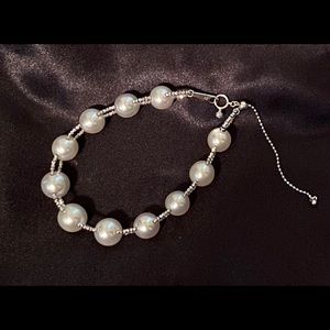 18k white gold bracelet with 11 south sea pearls